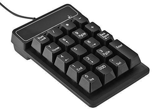 Teclado con Cable USB, 19 Teclas Teclado numérico a Prueba de Agua Teclado numérico para Windows Laptop/Desktop/PC