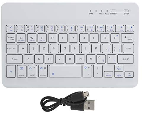59-tangenters Mini-tangentbord i Liten Storlek, Universell Bluetooth-bärbar 59-tangenters Surfplattatangentbord, Tablettdatorförbrukning Vit 7in HB028, Inget Numeriskt Tangentbord