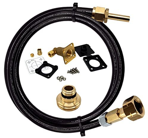 Gomet LPG GPL Kit de recharge de bouteille de gaz européen avec n'importe quel adaptateur GPL ACME Dish EURONOZZLE BAYONET et point de remplissage de valve anti-retour (1 mètre)