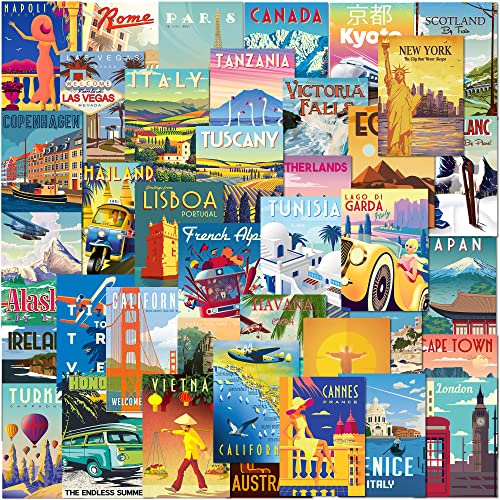 Olivia Samuel 40 tarjetas retro mixtas de muchos destinos populares y exóticos en colores brillantes. Impresas en Reino Unido en papel grueso ecológico de 300 g/m².
