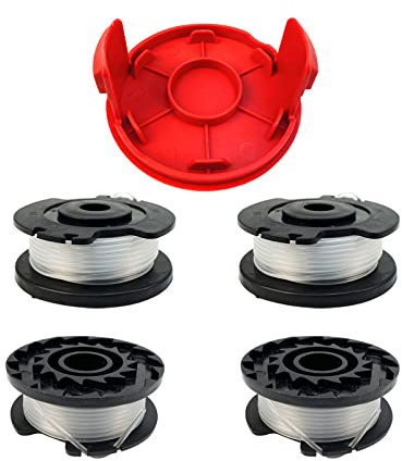 CDIYTOOL Ein-hell GE-CT 18/28 Li Bobine de fil de rechange pour débroussailleuse en nylon Ein-hell GE-CT 18/28 Li TC 4,9 m de long 1,6 mm de diamètre (4 bobines + 1 capuchon)