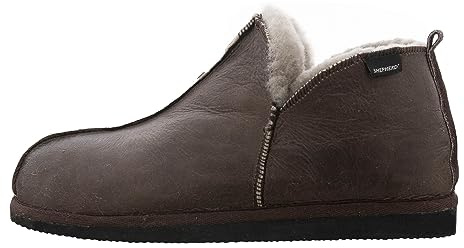 Shepherd Pantofole da uomo in pelle di pecora of Sweden Anton, 100% vera pelle di pecora, comode, morbide e calde, oliate in pietra, aspetto antico, taglia 40
