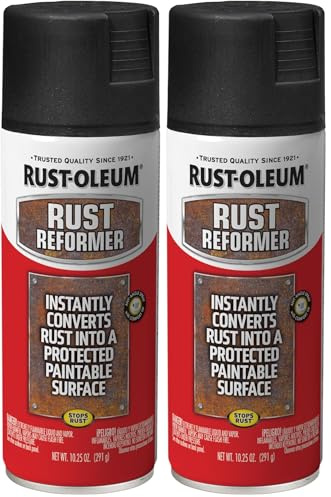 Rust-Oleum 248658 Rust Reformer Spray, 10.25 oz, Black (Pack of 2)
