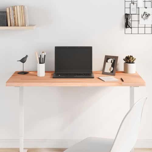 Massiv träbok skrivbordsskiva 100 x 50 x 2,5 cm – utbytesbord för skrivbord, arbetsstationer och hemmakontor, enkel att installera, snygg och funktionell