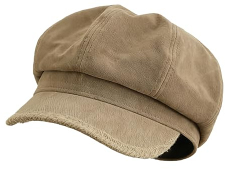 GizellMG Casquette Newsboy Enfant Casquette Plate en Velous - Chapeau visière Vintage à octogonal Chapeau béret pour Fille garçon 50-52cm