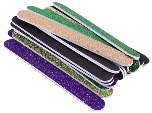 Anneome Raspa per Unghie Glitter 20 Pezzi per Donna, Lima in Carta Abrasiva Eva e Pp per Manicure Quotidiana e Rimozione Gel Colore Casuale