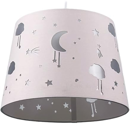 Relaxdays lámpara Colgante para habitación Infantil, Cielo Nocturno, 119 x 27 cm, Rosa
