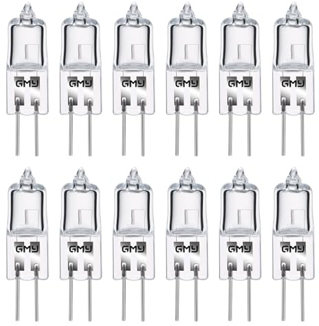 GMY 12 Lampade Alogene G4 10W 12V 2 Pin, Dimmerabili 2800K Bianco Caldo CRI 99+, Resistenti al Calore per Lampadari, Cappe da Cucina, Microonde, Forni