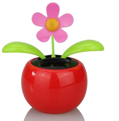 MIKMLYZE Ornamento a forma di fiore danzante alimentato a energia solare, con movimento oscillante, decorazione per la casa per finestra, scrivania o giardino, gioiosa Bobblehead alimentata dalla luce