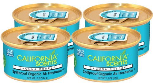 California Scents Spillproof Organic Air Freshener, Laguna Breeze, 1.5 Ounce Canister (Pack of 4)