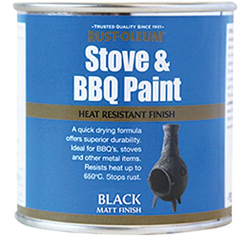 Rust-Oleum Stove and BBQ Heat Resistant Brush Paint 650 Degrees Black - 250ml
