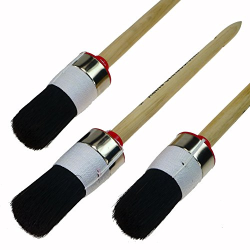 Rotix de 93814 Lot de 3 pinceaux professionnels de bague ø 35 mm taille 8 – Pinceau rond poils à lasure |schwarze verni