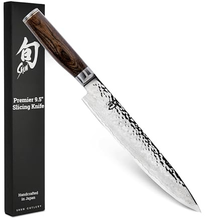Shun Cuchilla troceadora Cubiertos Premier 9.5 Pulgadas; Crear Delgada, Hermosa rebanadas Cada Vez, no se fragmenta o serrar Acero Inoxidable 9-1/2 Pulgadas