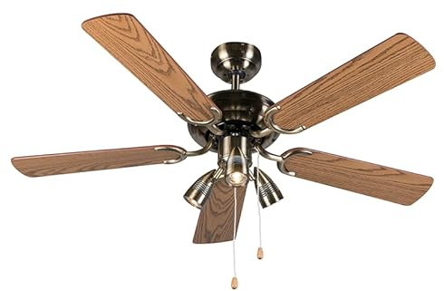 Qazqa mistral - Ventilateur de plafond - 3 lumière - Ø 1100 mm - Bronze - Moderne - éclairage intérieur - Salon I Chambre I Cuisine I Salle à manger