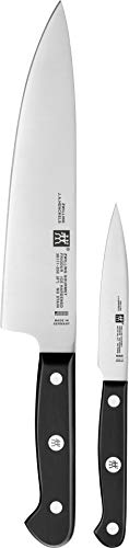 ZWILLING Gourmet Knife Set, 2 pieces (Paring/Garnishing Knife 10 cm, Chef's Knife 20 cm), Special Stainless Steel, Ergonomic Plastic Handle, Black - Made in Germany