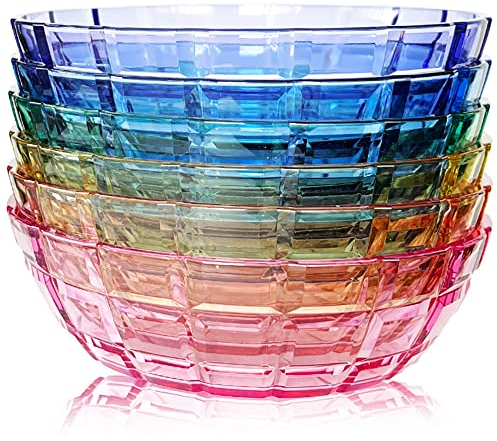 SCANDINOVIA – Juego de 6 cuencos irrompibles de 400 ml – Fabricados en Japón – Plástico acrílico – Aptos para lavavajillas – Perfectos para cereales, palomitas, helado o ensaladas – Reutilizables