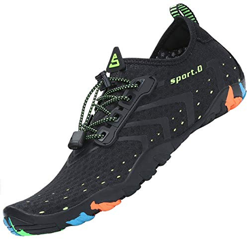 SAGUARO Water Shoes Mens Women Beach Shoes for Swim Aqua Sea Wet Black, Gr.46 EU/11 UK