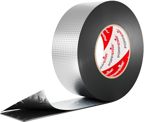 POPPSTAR Alu Butyl Klebeband (10 m x 50 mm x 1,5 mm) Aluminium Dichtband selbstklebend