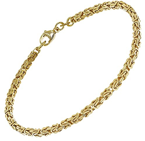 trendor Armband Königskette Silber 925 vergoldet Breite 2,8 mm zauberhafter Armschmuck für Damen und Herren, modische Geschenkidee, 51560-19 19 cm