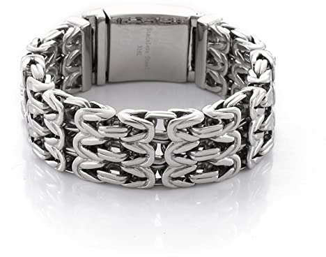 Beydodo Edelstahl Armbänder Männer, Armband Partner Edelstahl Königsarmband Breit 23MM mit Steckschließe Freundschaftsarmband Herren Armband Charms 22CM