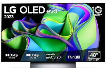 LG OLED48C31LA Téléviseur OLED Evo, 121 cm (48 ), Smart TV, cinémaker Mode, 120 Hz, modèle 2023