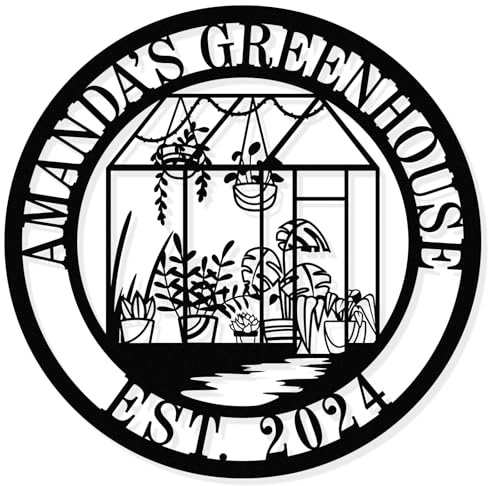 Personalized Garden Greenhouse Metal Name Sign,Customized Metal Sign,Custom Family Name Sign,Gift For Gardener,Gardenhouse gifts，Garden Decor Signs