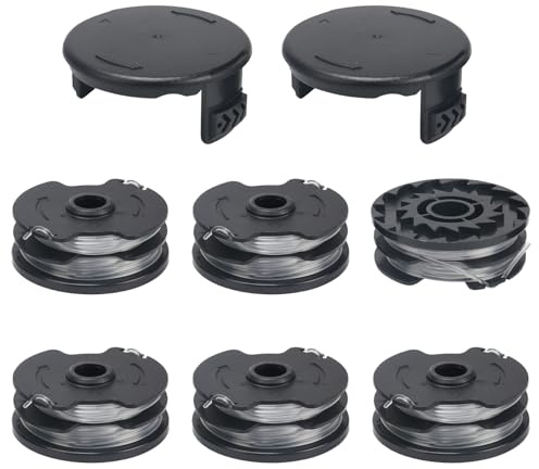 COEWUR 6 Pezzi Bobina a Filo per Tagliabordi Rocchetto Filo Tagliabordi Ø1,6mm Bobina Ricambio Decespugliatore per Parkside PRTA 20-Li A1/B1/B2/C3 PRT 300 A1 PRT 550 A1/A3 (con 2 Tappi)