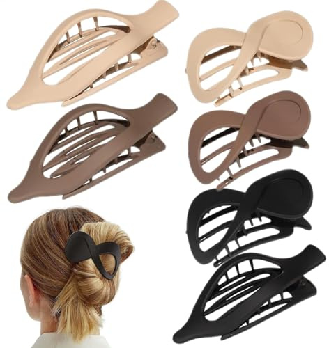 Pinza plana para mujer – Pinza antideslizante para el pelo, pinzas de plátano – Pinzas para el pelo vintage cómodas, accesorios para la cabeza para familiares, amigos, colegas