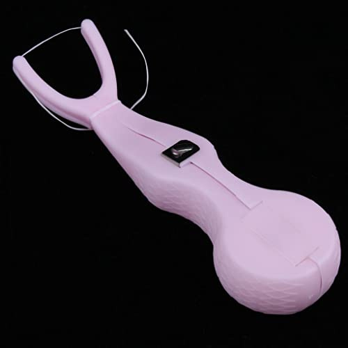Varita de barra reutilizable para cepillo interdental con hilo dental de 30 metros, color rosa