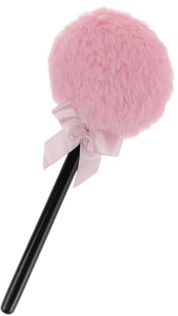 BAZEITFLOW Long Handle Pulverpuff med Rosettdesign Kroppspuderapplikator för Löspuder och Fixeringspuder Absorberar Fukt och Ger Jämn Makeup för Ansikte och