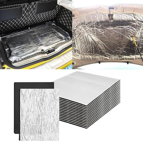 Material Antivibratil para Coche, 10 piezas Auto Aislante Térmico Colchón Insonorizante, Hoja De Aluminio Para De Escape Motor, Soporte De Piso Caja De Techo De Rueda