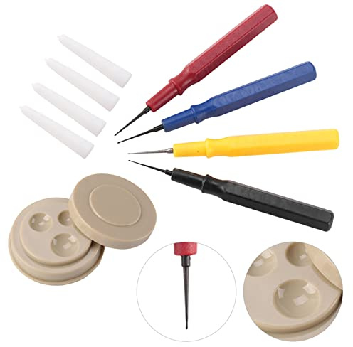 Cocoarm Ensemble d'huileur de Montre 5 Pièces Stylos à Huile de Montre et Kit de Tasse, Outils de Réparation d'horloger en Plastique avec 4 Tailles de Broches 'Huile pour la Lubrification et