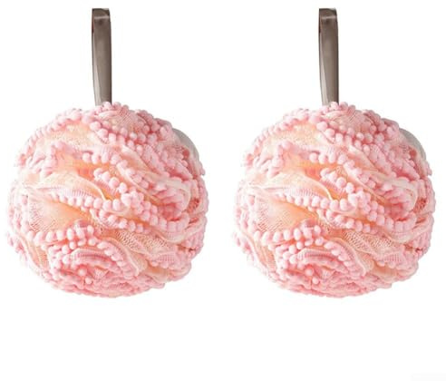 2 spugne da bagno in schiuma per il corpo, con rapporto peso-volume ottimizzato per una facile manipolazione sotto la doccia (rosa)