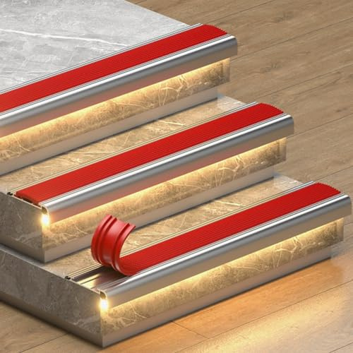 Profilo per Bordi Scala Profilo Di Protezione Per Gradini A LED, Lunghezza 115 140 150 170 180 200 120 Cm, Illuminazione Per Gradini, Protezione Per Bordi Scale, Copertura Per(5pack,L 170cm/67in)