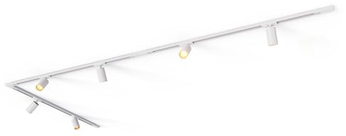 CALEX Sistema di binario LED, 3 m con 6 faretti GU10 orientabili, colore Bianco, plafoniera moderna