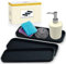 volila Schwammhalter Küche Dunkelgrau - 3er-Pack Abtropfmatte Schmal - Silikon Drainagematte Sink Organizer für Schwämme, Spülmittel, Waschmittel, Seifen und Bürsten
