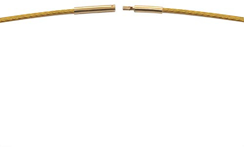 Edelstahl Collier Halsreif Vergoldet ca. Ø 1 mm Bajonett Drehverschluß Halskette Hochwertiger Edelstahlreif (38)