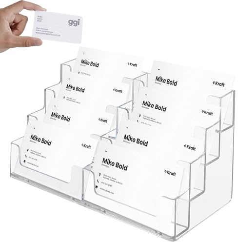 SXCCNW Visitenkartenhalter, Visitenkarte Tischständer, Visitenkarten Aufsteller Visitenkarten Display Rack Visitenkartenhalter mit 8 Fächern für Schreibtisch Visitenkartenständer