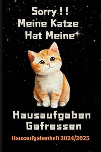 Hausaufgabenheft 2024/2025: mit Katze| schulplaner DIN A5 für Grundschule, Gymnasium| Geeignet für Jungs , Mädchen und Teenager