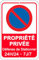 E-HORDE Panneau Défense De Stationner Propriété Privée Aluminium Réfléchissant 35x25cm, Grand Panneaux Propriété Privée Stationnement Interdit 24H/24 7J/7 Metal,Résistant aux UV, Imperméable (1)