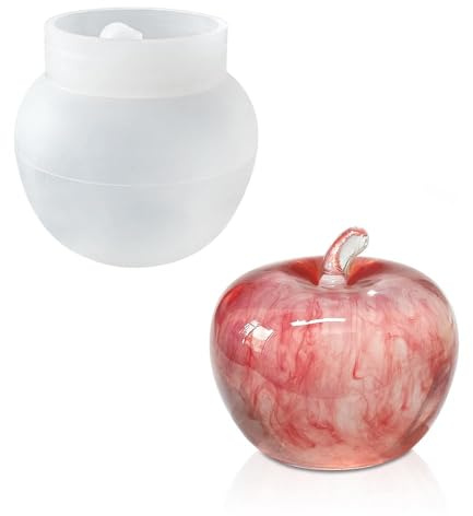 Molde de silicona para manzanas, resina epoxi, molde de fundición en forma de manzana para resina epoxi, portavelas y caja de joyas, cuenco de silicona para velas DIY, lata de almacenamiento de