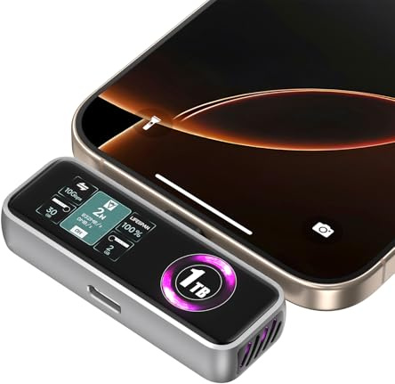 ZIKE Z791C 1 TB magnetisk extern bärbar SSD med inbyggd fläkt, ProRes 4K 120 fps videoinspelning, USB 3.2 Gen 2 990 MB/s, PD3.0-port, 27 W laddning, för iPhone 16/15