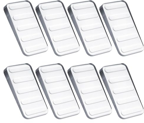 8 cunei per mobili, in plastica, 5 x 3 cm, trasparenti, fermaporta antiscivolo, cunei in plastica universali per pavimenti, porte, finestre, vetro, tavoli, armadi