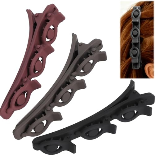 VOSSOT 6PCS Pinzas Pelo Trenzadas Doble Capa, Pinzas Antideslizantes Elegantes Sin Metal Mujer, Accesorios Cabello Chic y Cómodos, Estilo Clásico, Idea Regalo Perfecta Boda, Fiesta Uso Diario