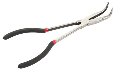Long Reach Needle Nose Pliers，Extra Long Needle Nose Pliers, 90-Degree Bent Nose Pliers for Hard to Reach Narrow Spaces