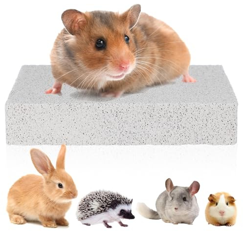 TOYANDONA Bunny Grinding Claw Board: Natural Volcanic Lava Grinding Stone for Small Pets, Rabbit Scratching Pad & Hamster Chew Toy, Claw Trimming Board for Guinea Pigs, Chinchillas