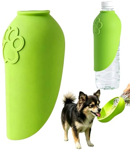 Gourde Chien Silicone pour Accessoire, Gourde pour Chien Promenade Accessoires, Adaptateur Universel, pour Tous Types De Goulots, Anti-Fuite, Pliable, pour RandonnéE Et ActivitéS De Plein Air、A