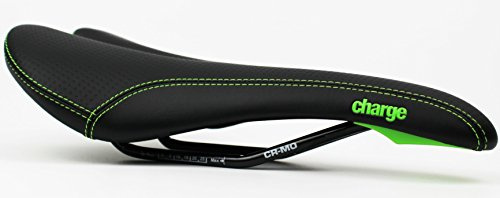 Charge Spoon Saddle - Black/Green/Comfortable Padded Seat Bike Chair Riding Ride Bicycle Cycling Cycle Biking Part Component Comfort Unisex Man Men Mountain Road Commuting City Padding Hybrid Pad