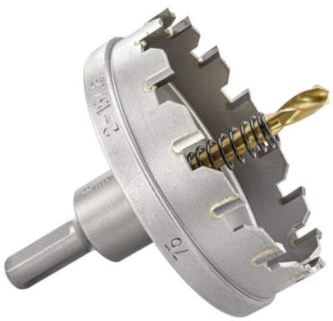Starrett Tungsten Carbide Tipped Hole Saw - SM75 Sheet Metal Cutter With Arbor & Pilot Drill Bit - For Drilling Stainless Steel Aluminum Alloy - 75 mm