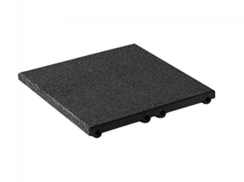 Fallschutzmatte Fallschutzplatte 45 mm aus Gummigranulat Made in Germany TÜV geprüft DIN EN 1176-1 Fallhöhe bis 1,50 m Kindergarten, Spielplatz, privater Garten, Farbe Schwarz